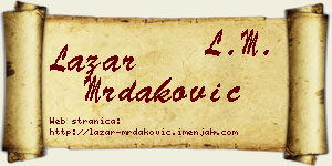 Lazar Mrdaković vizit kartica